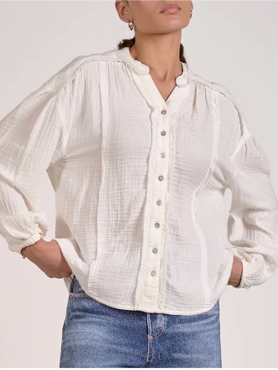 We The Free Tops - NEW we the free/ free people Long Sleeve Gauze Button Up Top Size M